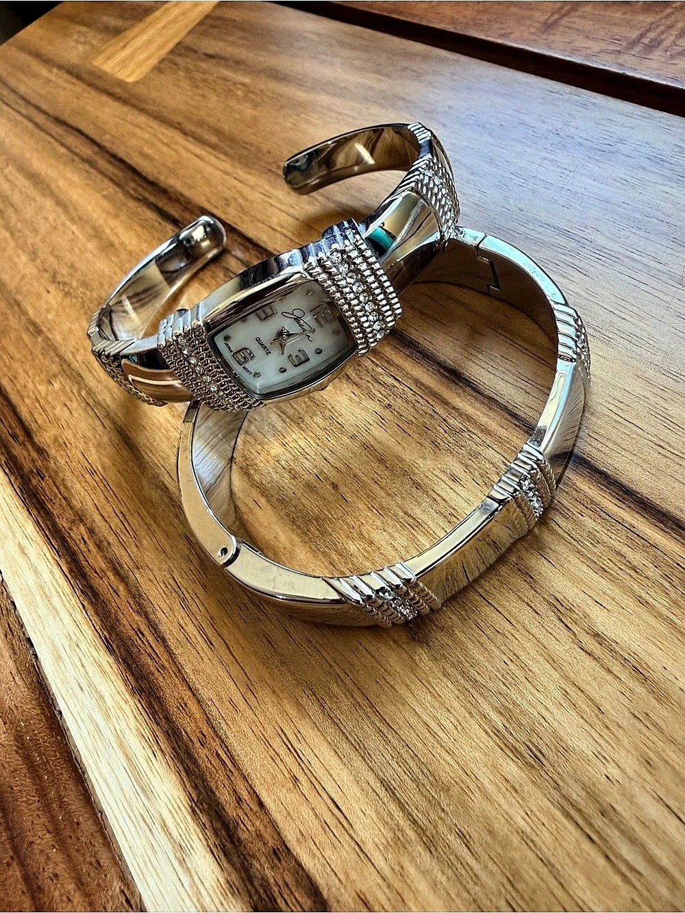 Jessica Simpson Silver Tone Rhinestone Watch - Picture 2 of 2